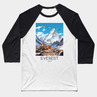 A Pop Art Travel Print of Mount Everest - Nepal Baseball T-Shirt